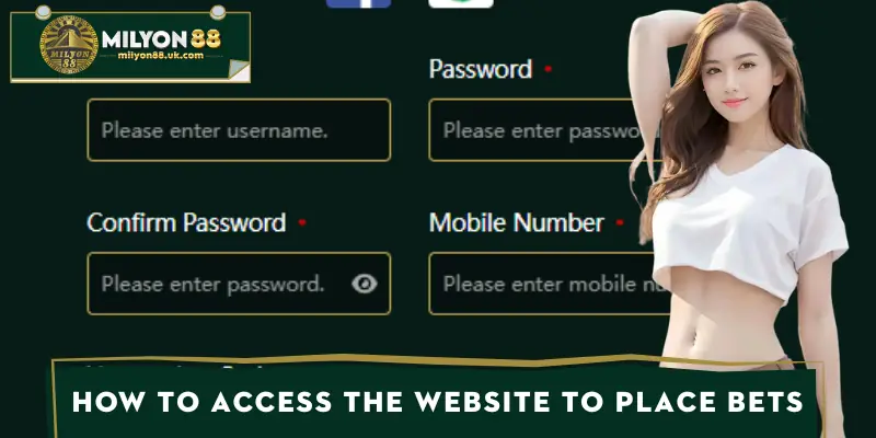 Instructions on how to access the website to place bets