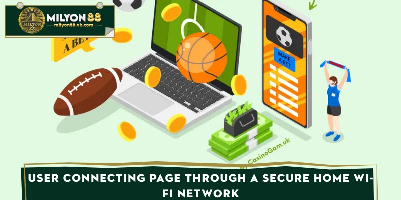 User connecting page through a secure home Wi-Fi network