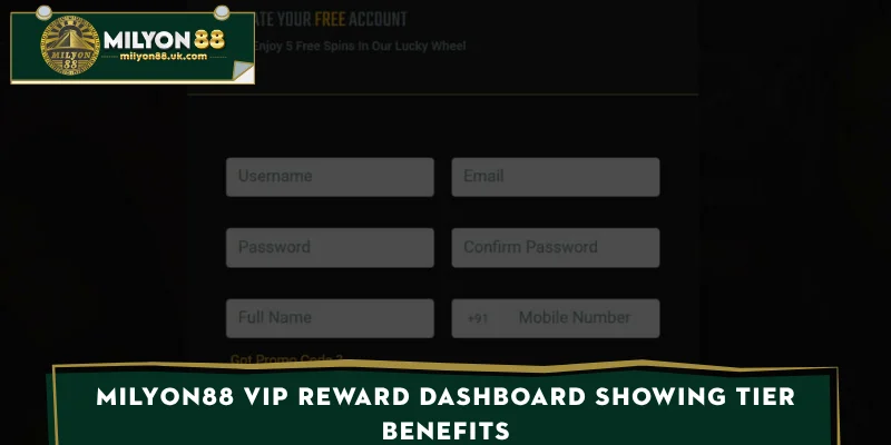 MILYON88 VIP reward dashboard showing tier benefits