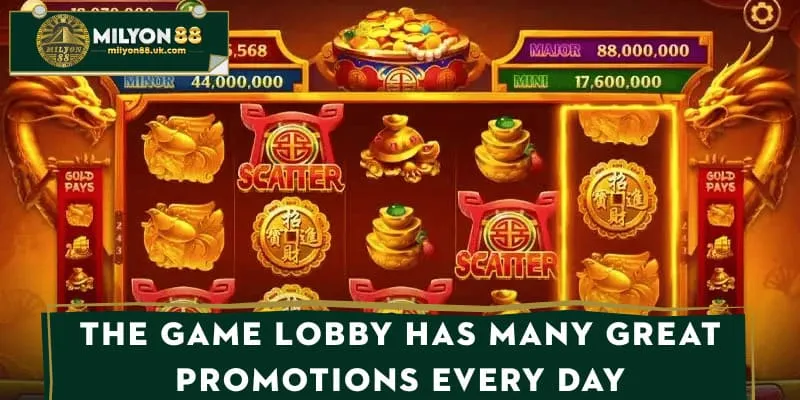 The game lobby has many great promotions every day